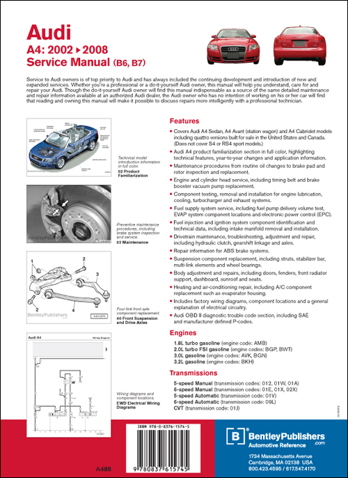 Audi A4 (B6, B7) Service Manual: 2002-2008 back cover