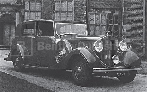 Prepared for a Concours: 1937 Phantom III Rolls Royce restored to its original condition in 1961.