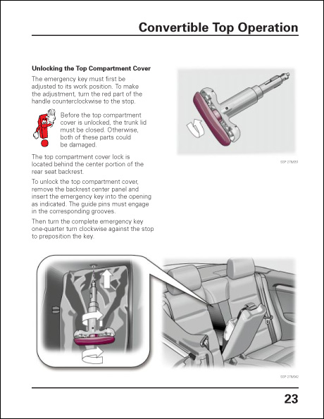 Audi A4 Cabriolet Design and Function Technical Service Training Self-Study Program Convertible Top Operation