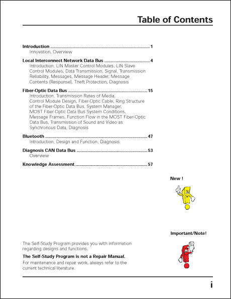 Audi New Data Bus Systems Technical Service Training Self-Study Program Table of Contents